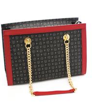 POLLINI Heritage Classic Satchel Handtasche oder Umh&auml;ngetasche schwarzer Lack - Damentaschen - 3