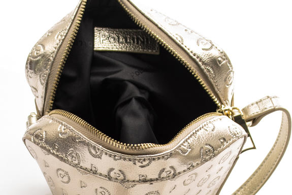 Embossed Heritage Mini-Schultertasche mit HERITAGE-PR&Auml;GUNG Platin - Damentaschen