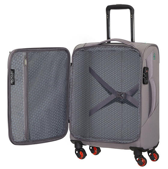 Trolley ECO WONDER Handgep&auml;ck aus RECYCLEX&trade; grau - Handgep&auml;ck