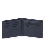 PIQUADRO  TIROS Geldb&ouml;rse aus recyceltem Stoff, mit M&uuml;nzfach Blau - Brieftaschen Herren - 2