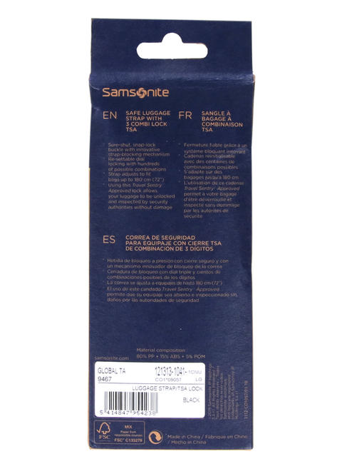  GLOBAL TRAVEL TSA-Gepäckgurt, mit Kombination SCHWARZ - Reisezubehör