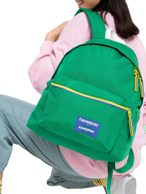 x GEPOLSTERTER PAK'R-Rucksack Havaianas Gr&uuml;n - Rucks&auml;cke f&uuml;r Schule &amp; Freizeit