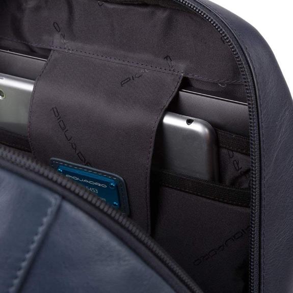 HAKONE Laptop-Rucksack 14 ", aus Leder Blau - PC-Rucks&auml;cke