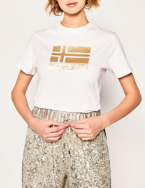 Napapijri SHYAMOLI Frauen-T-Shirt HELL WEISS 002 - T-Shirts und Tops f&uuml;r Damen