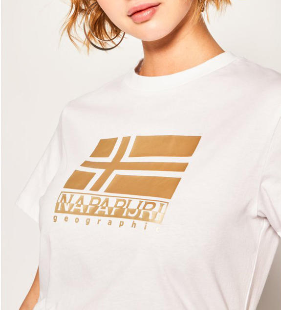 Napapijri SHYAMOLI Frauen-T-Shirt HELL WEISS 002 - T-Shirts und Tops f&uuml;r Damen