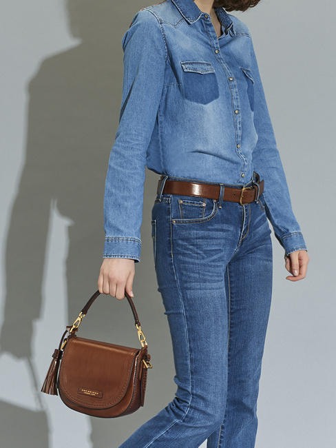  PEARLDISTRICT Mini-Tasche von Hand, mit Schultergurt BRAUN - Damentaschen