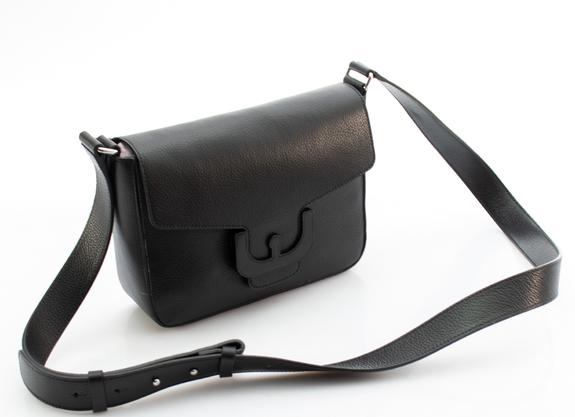 Ambrine Soft Mini-Umh&auml;ngetasche aus Leder Schwarz - Damentaschen