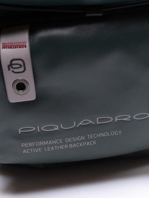 DOWNTOWN Laptop-Rucksack 14 ", aus Leder GR&Uuml;N - PC-Rucks&auml;cke