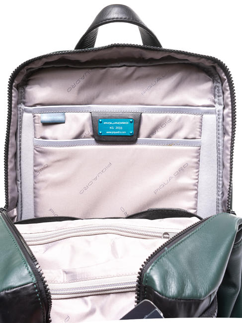 DOWNTOWN Laptop-Rucksack 14 ", aus Leder GR&Uuml;N - PC-Rucks&auml;cke