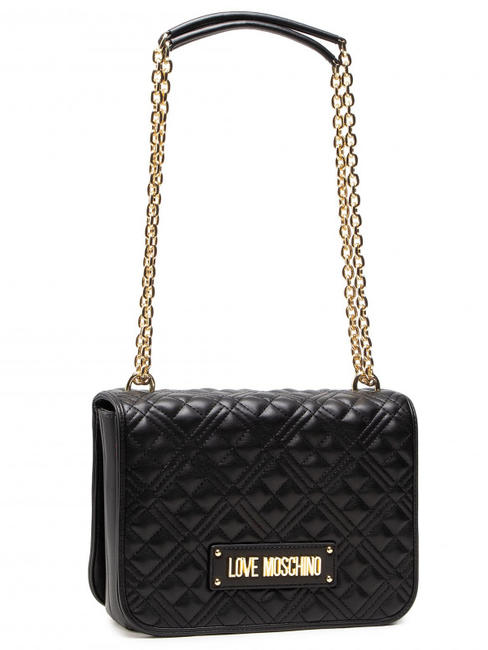 NEW SHINY QUILTED Kleine Tasche umwandelbar Schwarz - Damentaschen