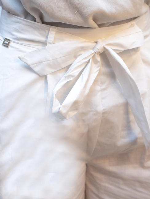  Cropped-Hose aus Baumwolle nicht-gerade weiss - Damenhosen