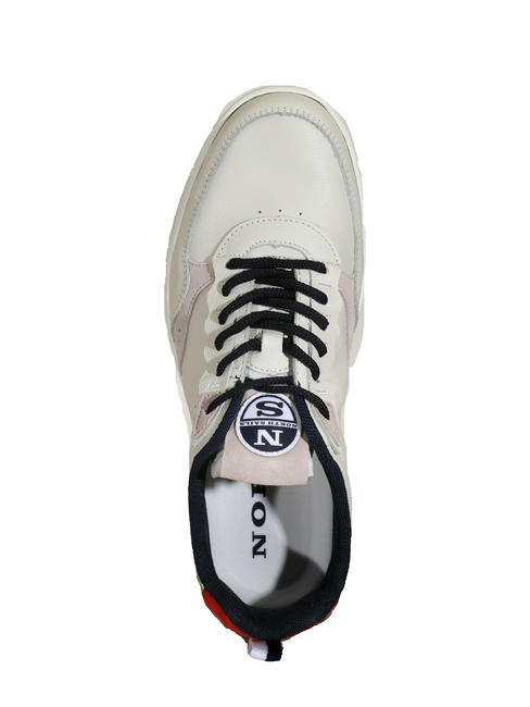 PEAK Turnschuhe aus Leder whi / nav - Herrenschuhe