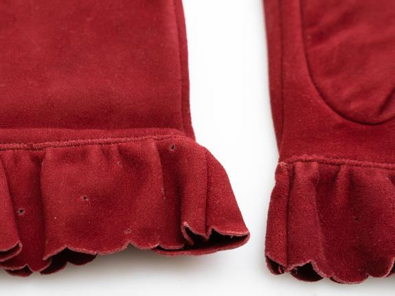 Handschuhmitrouche in suede  Burgund - Handschuhe