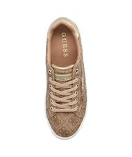 GUESS BECKIE LOGO Turnschuhe Beige / Braun - Damenschuhe - 5