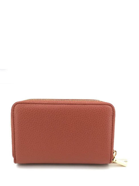 METALLIC SOFT Mittlere Geldb&ouml;rse aus Leder mit umlaufendem Rei&szlig;verschluss Zimt - Brieftaschen Damen