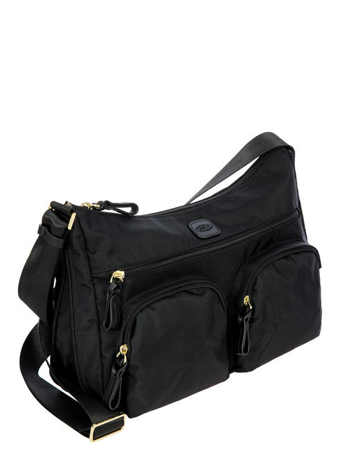 X-BAG Umh&auml;ngetasche, erweiterbar Schwarz Schwarz - Damentaschen
