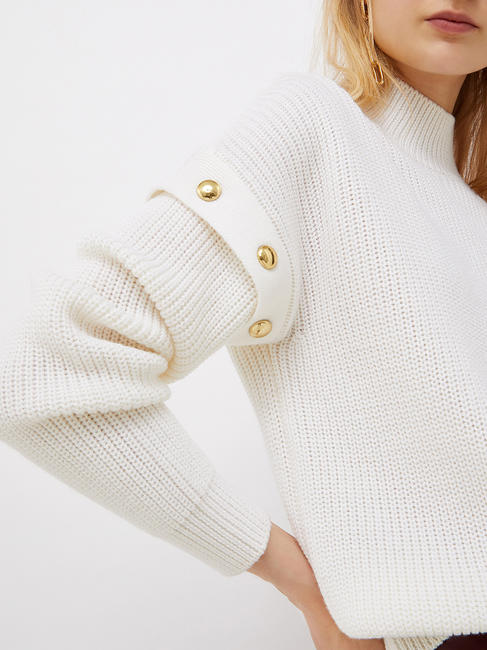   Pullover mit Stehkragen und Nieten bialana - Damenpullover