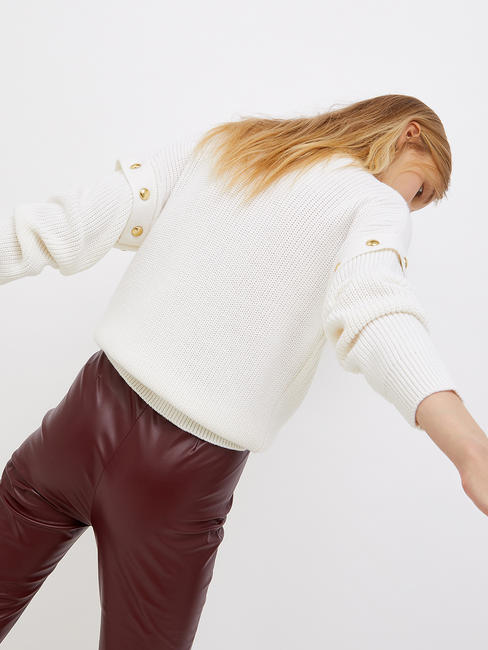   Pullover mit Stehkragen und Nieten bialana - Damenpullover