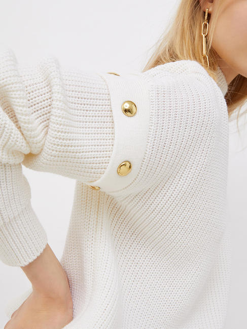   Pullover mit Stehkragen und Nieten bialana - Damenpullover