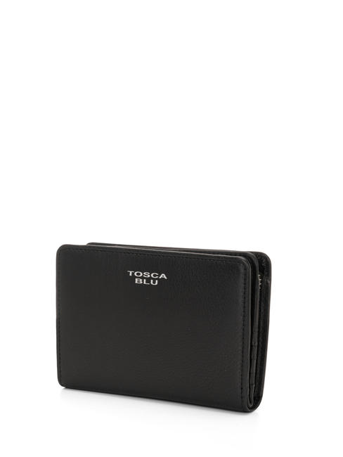 BASIC Mittelgro&szlig;e Geldb&ouml;rse aus Leder Schwarz - Brieftaschen Damen