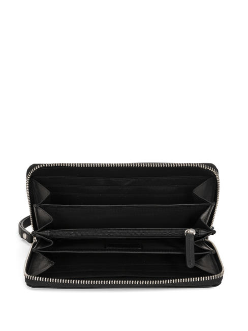 BASIC Gro&szlig;es Portemonnaie mit Rundum-Rei&szlig;verschluss aus Leder Schwarz - Brieftaschen Damen