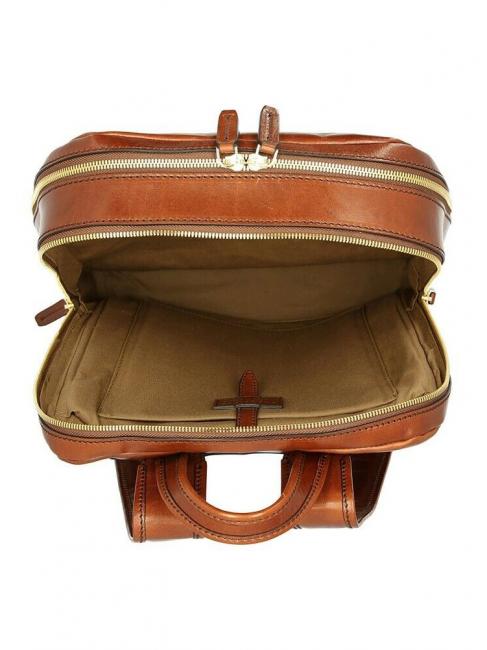 VESPUCCI Laptop-Rucksack aus Leder BRAUN - PC-Rucksäcke