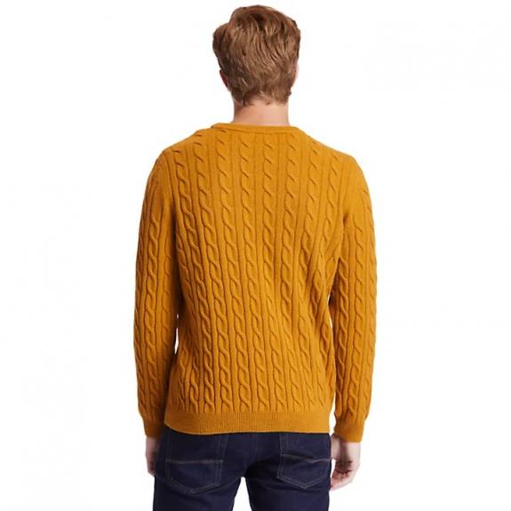 P-B LAMBWOOL Pullover mit Rundhalsausschnitt aus Wollmischung Weizenstiefel - Herrenpullover