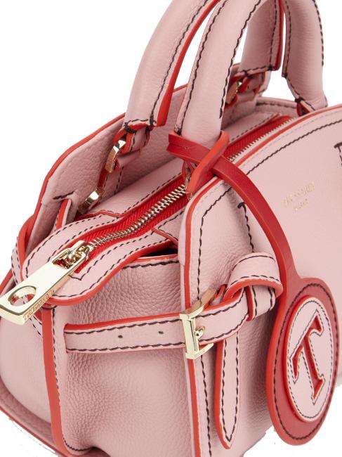 GITA Bicolor Handmikrotasche mit Schultergurt rosa Bonbon / rot - Damentaschen