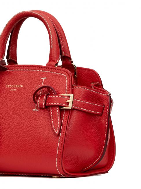 GITA Bicolor Handmikrotasche mit Schultergurt Koralle / Bordeaux - Damentaschen
