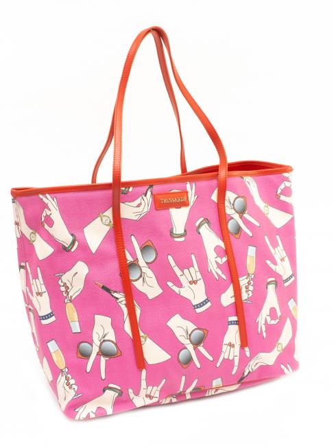 Shopping bag maxi  all over  Fuchsie - Damentaschen