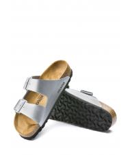 BIRKENSTOCK ARIZONA BIRKO-FLOR Pantoffel-Sandale Silber- - Damenschuhe - 5