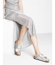 BIRKENSTOCK ARIZONA BIRKO-FLOR Pantoffel-Sandale Silber- - Damenschuhe - 7