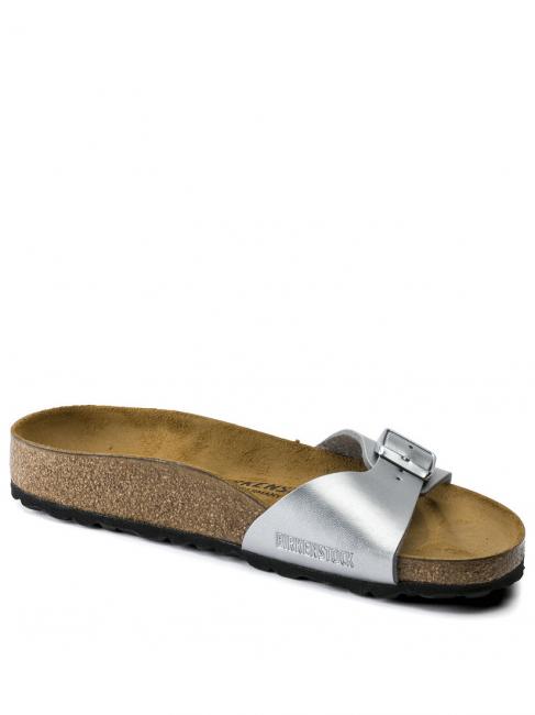 MADRID BIRKO FLOR Pantoffel-Sandale Silber- - Damenschuhe