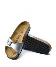 BIRKENSTOCK MADRID BIRKO FLOR Pantoffel-Sandale Silber- - Damenschuhe - 5