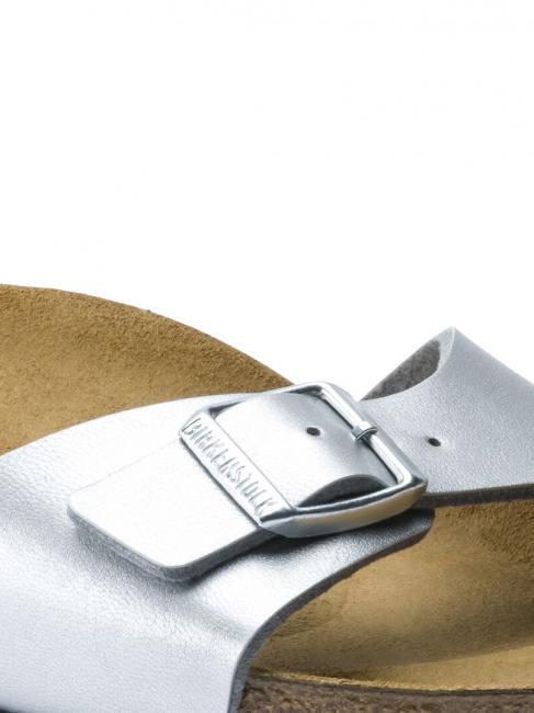 MADRID BIRKO FLOR Pantoffel-Sandale Silber- - Damenschuhe