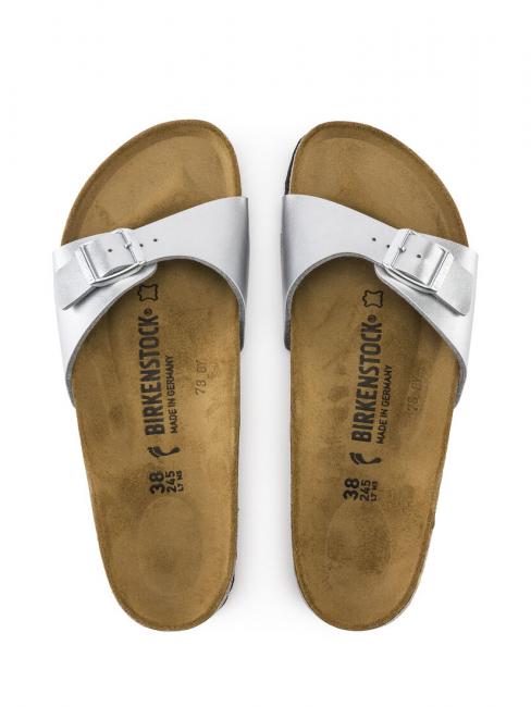 MADRID BIRKO FLOR Pantoffel-Sandale Silber- - Damenschuhe