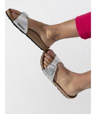 BIRKENSTOCK MADRID BIRKO FLOR Pantoffel-Sandale Silber- - Damenschuhe - 7