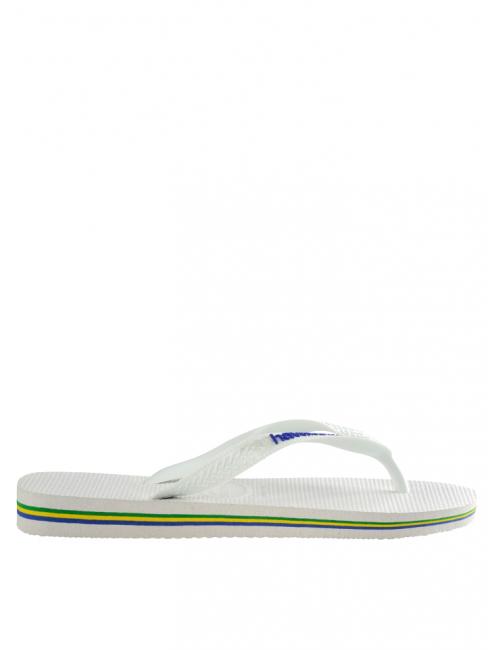 BRASIL LOGO Flip-Flops f&uuml;r Herren Wei&szlig; - Schuhe Unisex