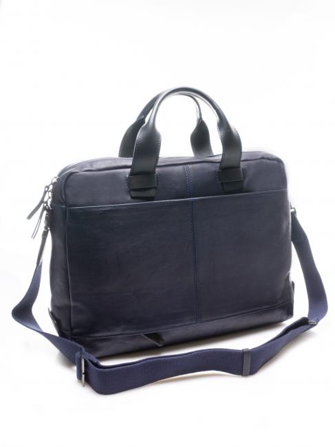 PYRAMID Aktentasche aus Leder, 15 "PC-Halter Blau - Arbeitstaschen