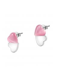 MORELLATO CUORE Silberohrringe mit Katzenauge rosa / wei&szlig; - Ohrringe - 3