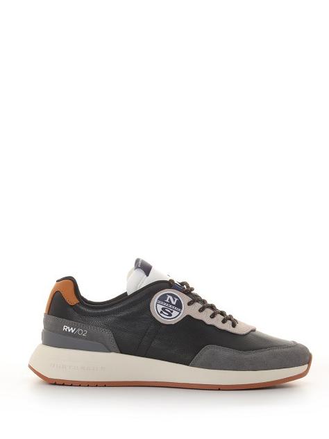 RW-02 Sneaker aus Leder schwarzgrau - Herrenschuhe