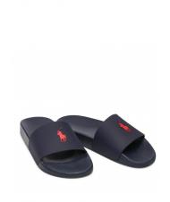 RALPH LAUREN POLO SLIDE Hausschuhe marineblau / rot pp - Herrenschuhe - 4