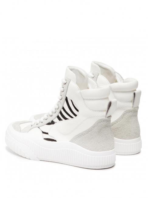 Sneaker alta in Hautmitinserti zebrati  wei&szlig;es / pelziges Zebra - Damenschuhe
