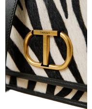 TWINSET Schultertasche in Haut zebra  pelziger Zebraschnee / schwarz - Damentaschen - 4