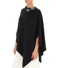 TWINSET Poncho in maglia con ricamo castoni su scollo   Schwarz - Schals - 4