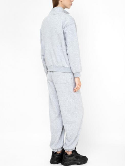 U&B Komplettes Sweatshirt mit Stickerei und Jogging grau meliert - Sportanz&uuml;ge f&uuml;r Damen