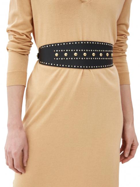 G&uuml;rtel ALTA Aus Leder, mit Nieten SCHWARZ - G&uuml;rtel