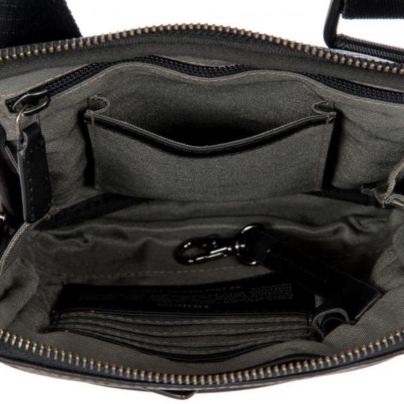 TORINO Flache Ledertasche Schwarz - Umh&auml;ngetaschen Herren