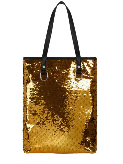 T WOW Shopper mit vertikaler Schulter Gold / Schwarz - Damentaschen