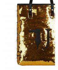 TRUSSARDI T WOW Shopper mit vertikaler Schulter Gold / Schwarz - Damentaschen - 3